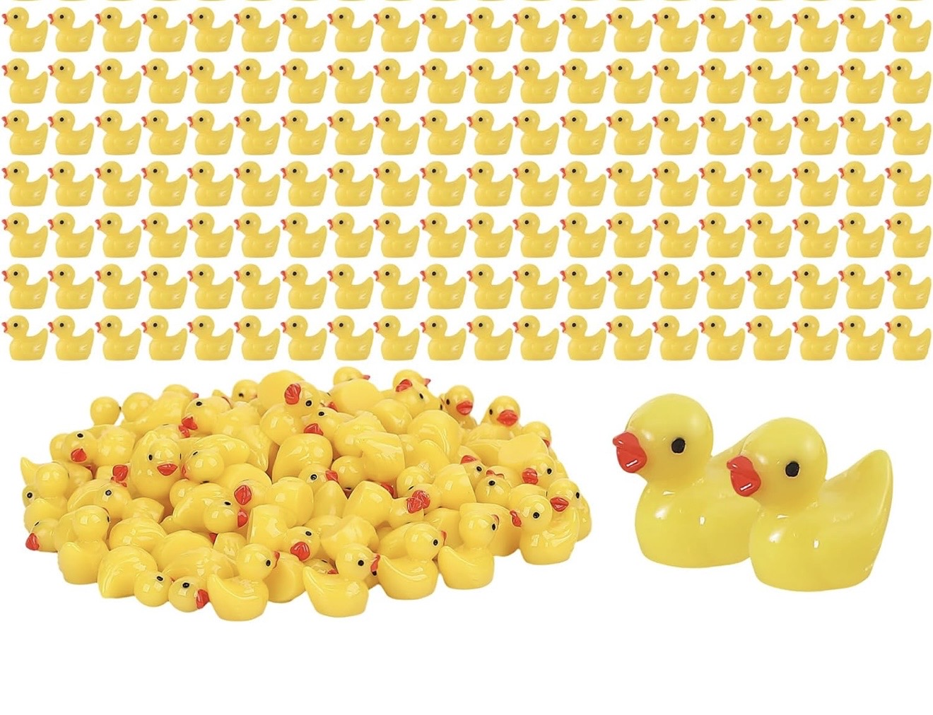 100 Pieces Mini Yellow Resin Ducks