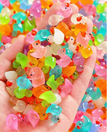 100 Pieces Mini Luminous Resin Ducks